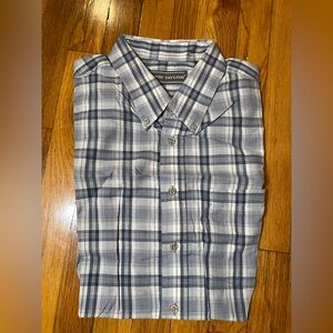 Taylor Men's Gray and Blue Plaid Short Sleeve Shirt